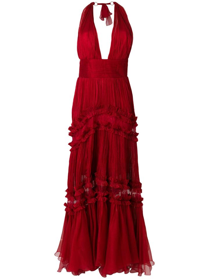 Maria Lucia Hohan Long Halter Neck Gown - Red