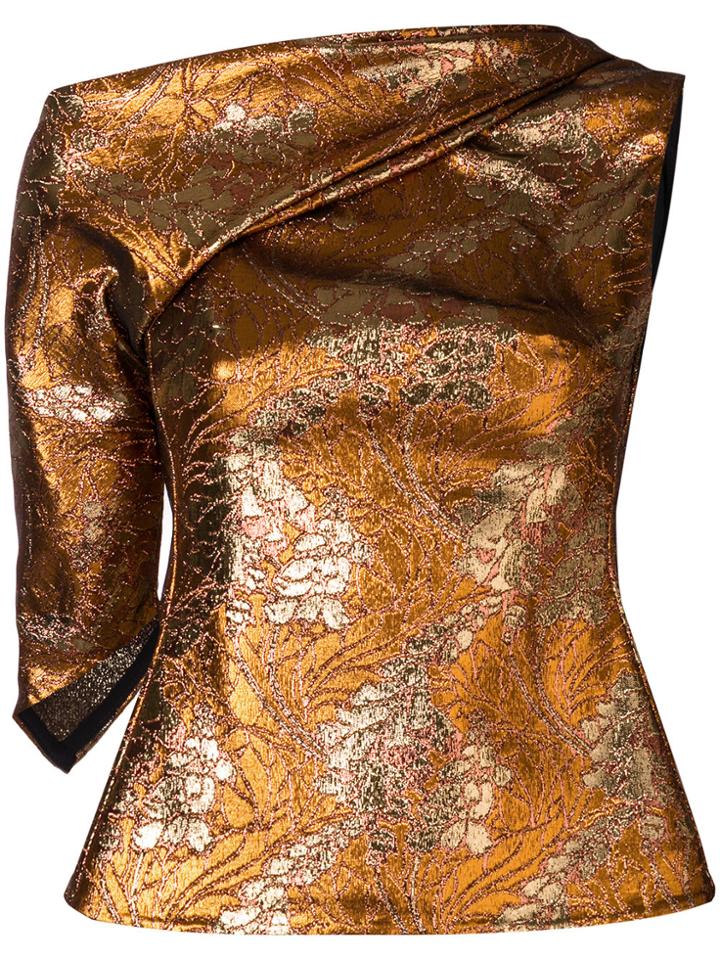 Peter Pilotto Asymmetric Ruched Top - Metallic