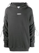 C2h4 Drawstring Sleeve Hoodie - Grey