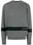 Oamc Contrast Logo Sweater - Grey