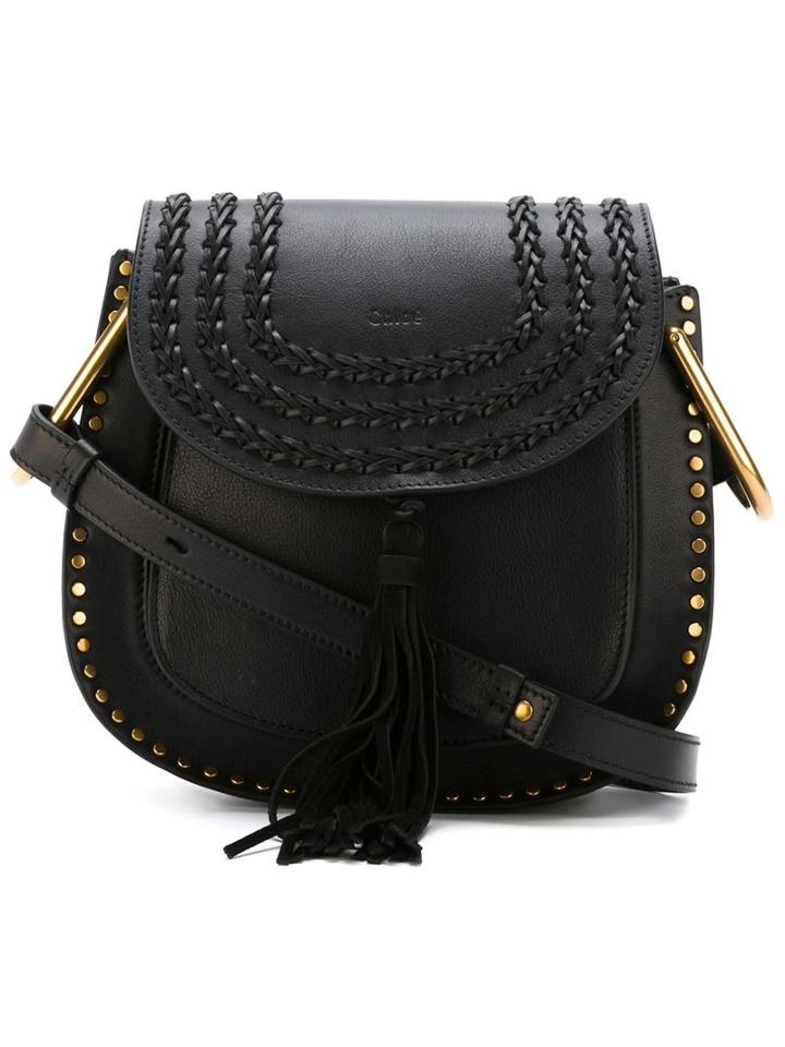 Chloé Small 'hudson' Shoulder Bag, Women's, Black, Suede/calf Leather