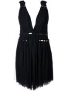 Jay Ahr Silver-tone Detail V-neck Dress, Women's, Size: 36, Black, Polyester
