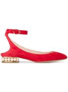 Nicholas Kirkwood Red Lola Pearl Ballet Pumps