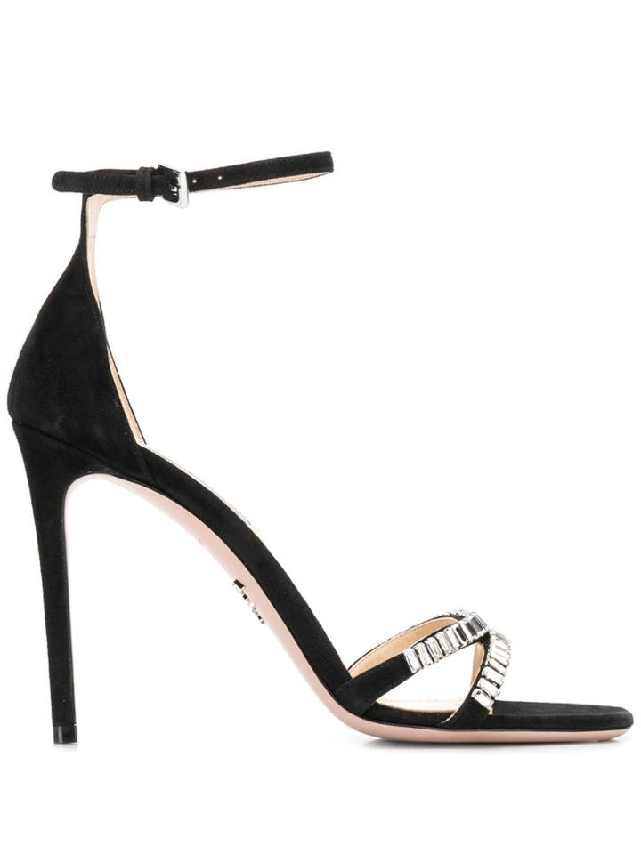 Prada Embellished Stiletto Sandals - Black