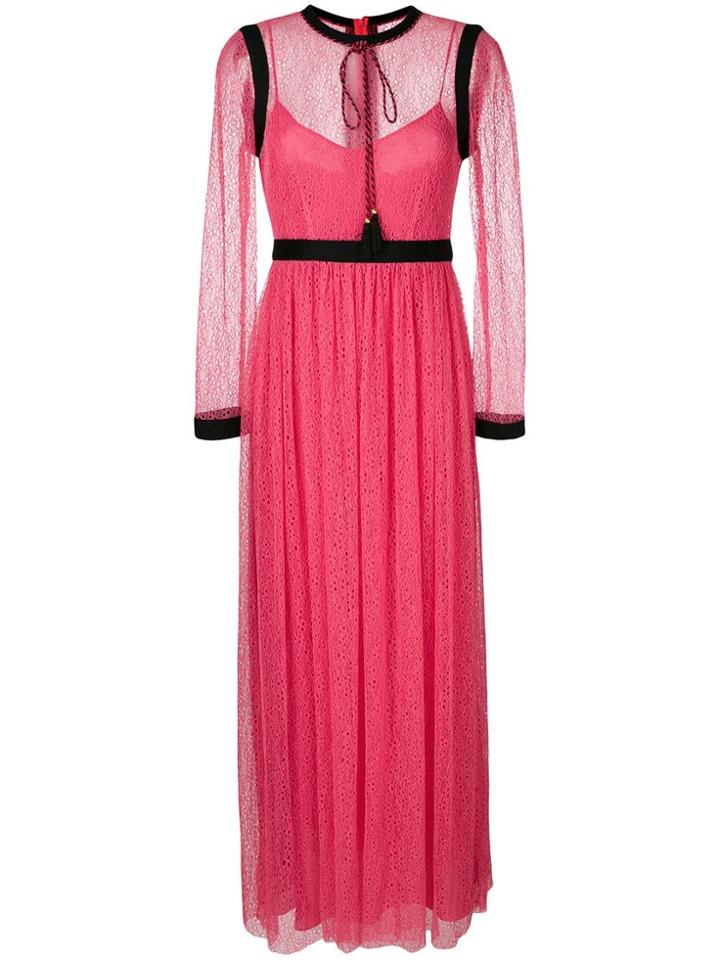 Philosophy Di Lorenzo Serafini Long Sleeved Lace Gown - Pink