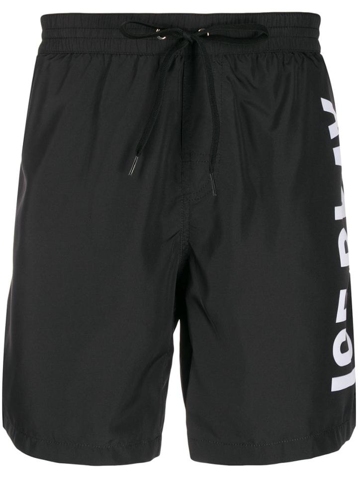 Iceberg Printed Logo Shorts - Black