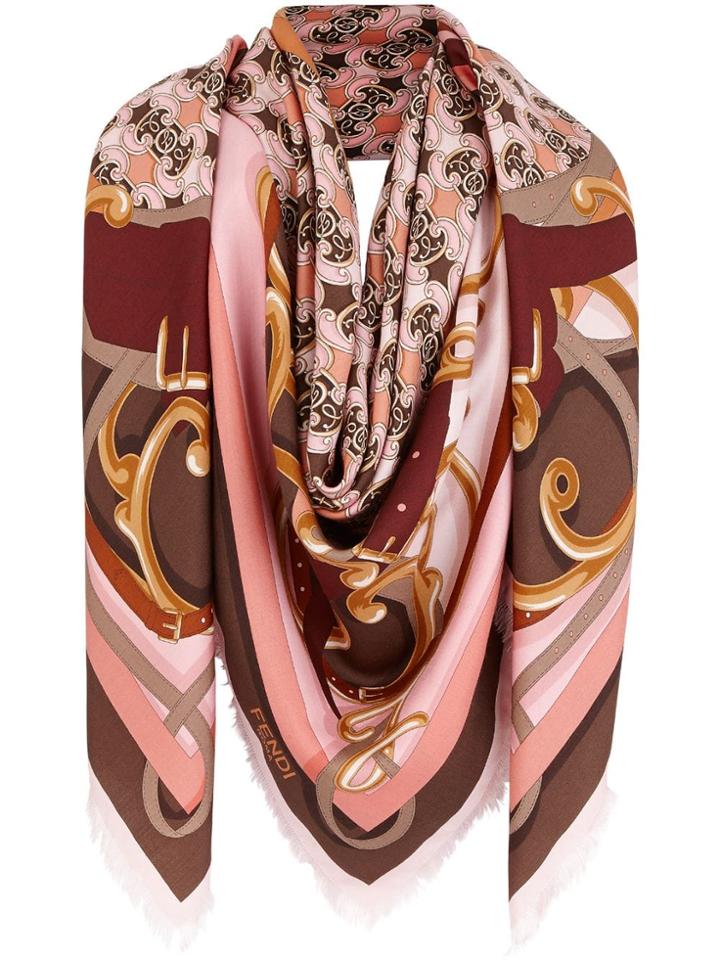 Fendi Printed Scarf - Pink