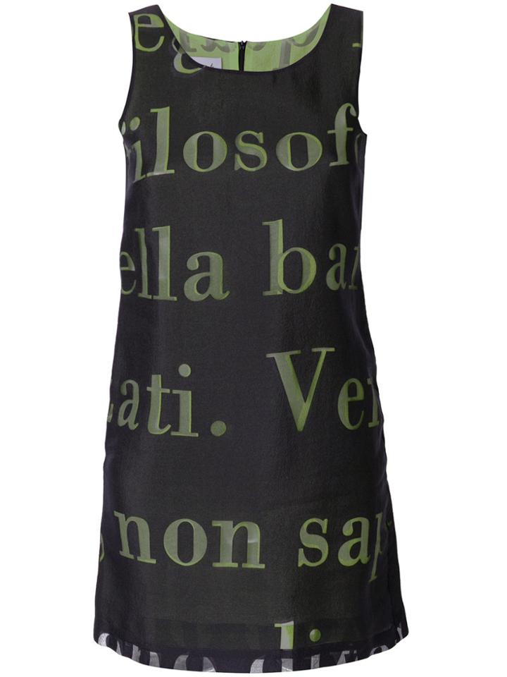 Moschino Vintage Printed Tank Dress - Black
