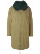Army Yves Salomon Zipped Coat - Green