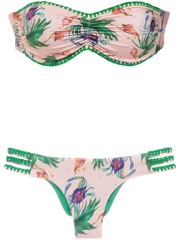 Brigitte Embroidered Badeau Bikini Set - Pink