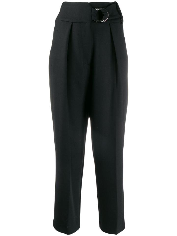 Erika Cavallini High Waisted Straight Leg Trousers - Black