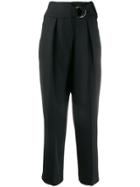 Erika Cavallini High Waisted Straight Leg Trousers - Black