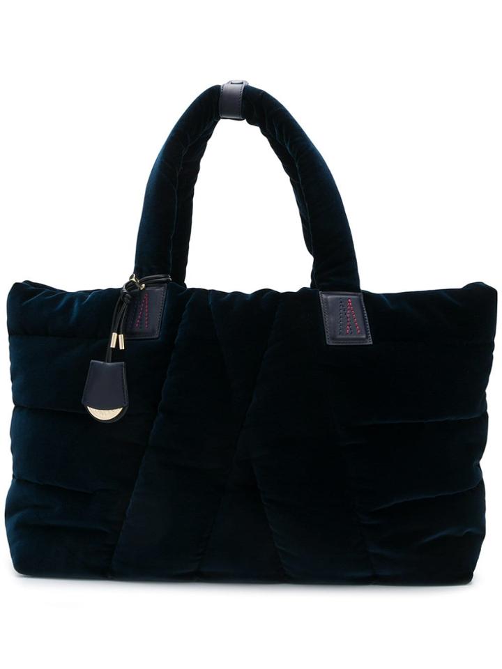 Moncler Quilted Large Tote Bag - Blue