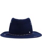 Maison Michel 'anre' Hat, Women's, Size: Small, Blue, Cotton/rabbit Fur/viscose
