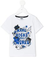 Karl Lagerfeld Kids - Karl Rocks The World T-shirt - Kids - Cotton - 36 Mth, White