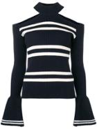 Self-portrait Cut-out Shoulder Sweater - Blue