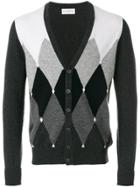 Ballantyne Diamond Pattern Cardigan - Grey