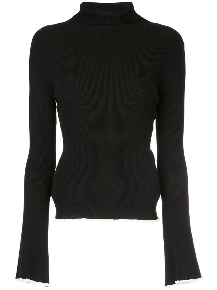 Estnation Slim-fit Roll Neck Sweater - Black