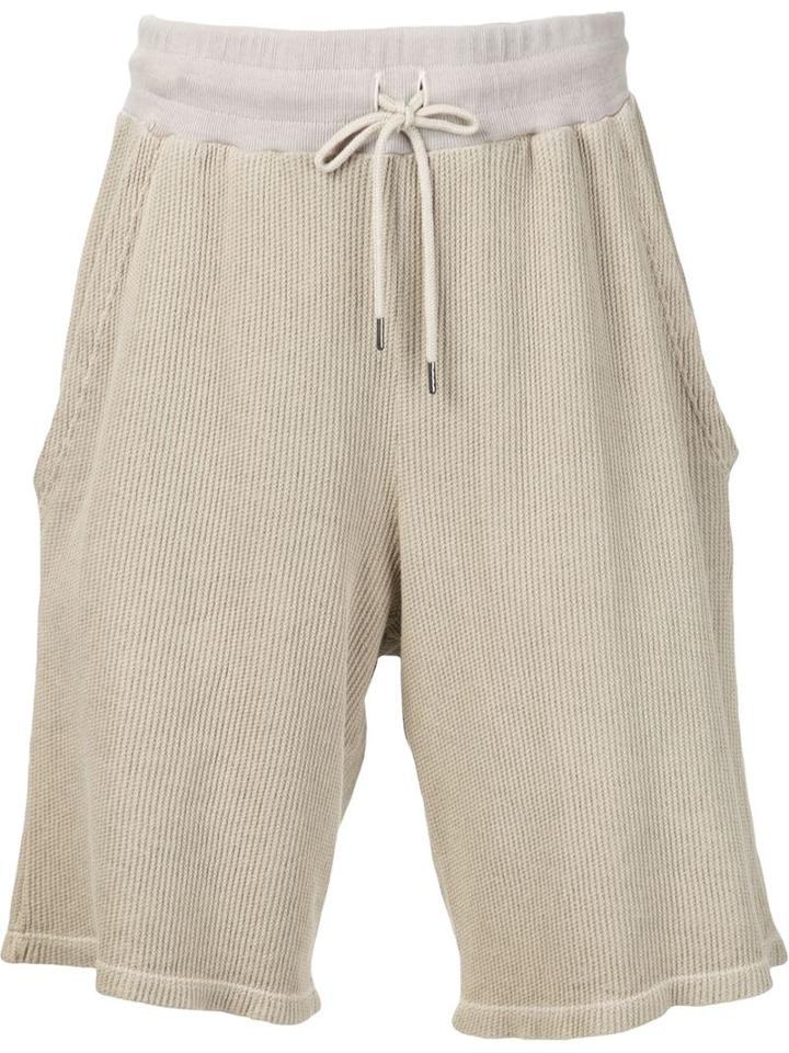 John Elliott Drawstring Track Shorts, Men's, Size: L, Nude/neutrals, Cotton
