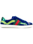 Gucci Ace Embroidered Low-top Sneakers - Blue