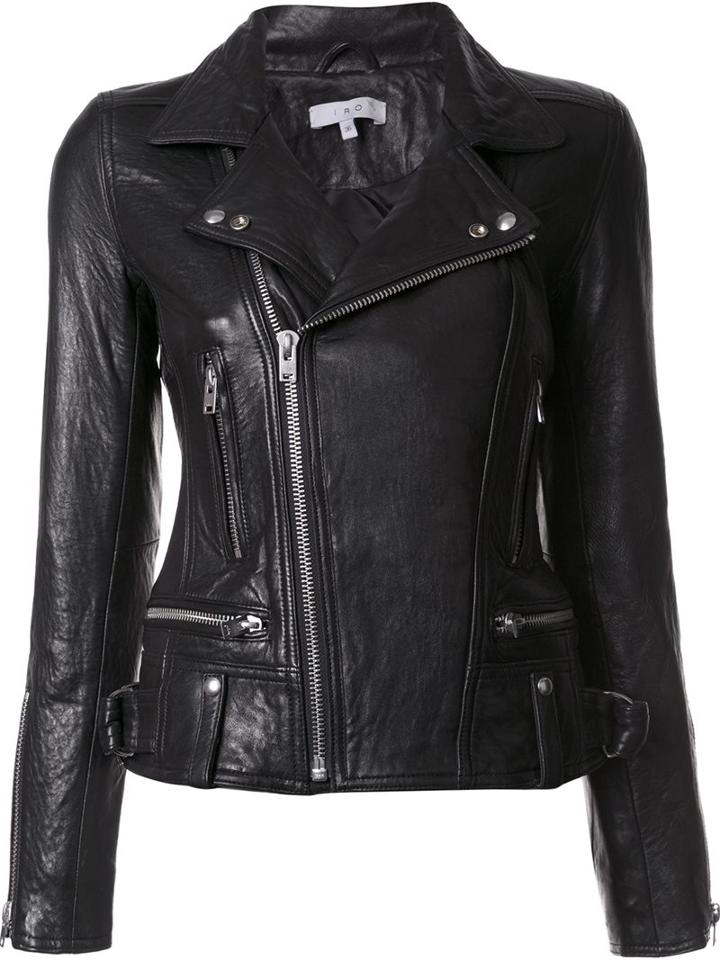 Iro Biker Leather Jacket, Women's, Size: 38, Black, Leather