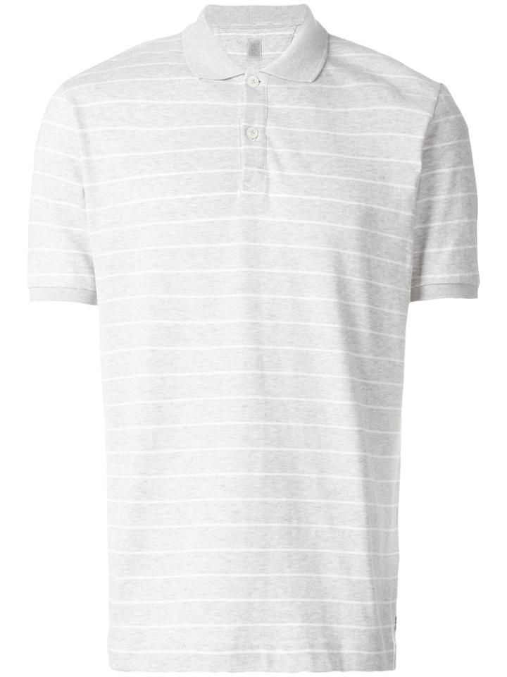 Eleventy Striped Polo Shirt - Grey