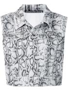 Alexander Wang Cropped Python Vest - Black