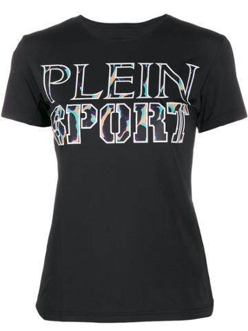 Plein Sport Leopard Print Logo T-shirt - Black