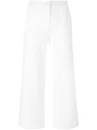 T By Alexander Wang Wide Leg Trousers, Women's, Size: 4, Cotton/spandex/elastane