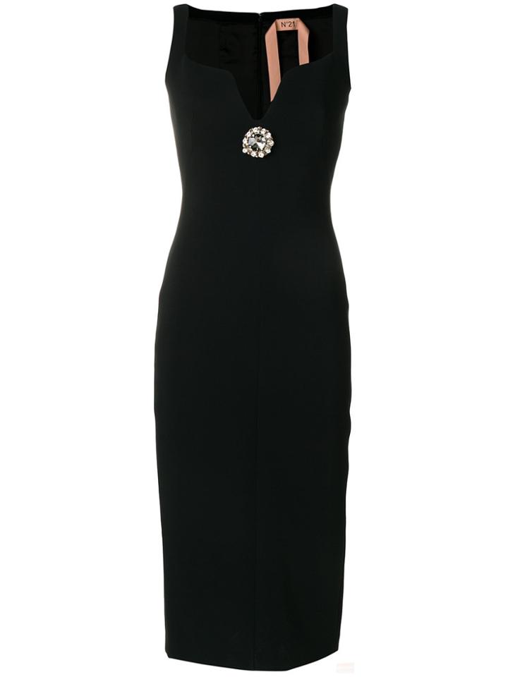 No21 Fitted Embellished Dress - Black