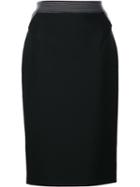 Mugler Fitted Pencil Skirt, Women's, Size: 38, Black, Viscose/polyamide/spandex/elastane/pvc