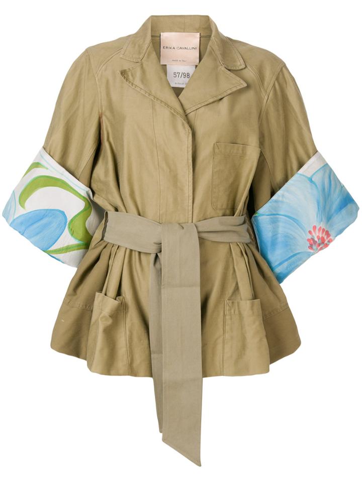 Erika Cavallini Printed Cuff Jacket - Brown