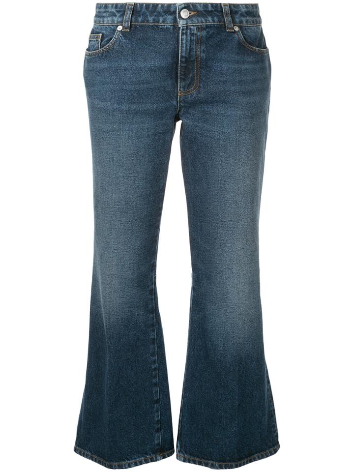 Alexander Mcqueen Flared Cropped Jeans - Blue