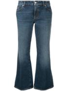 Alexander Mcqueen Flared Cropped Jeans - Blue