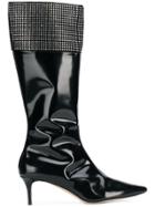 Christopher Kane Crystal Mesh High Boots - Black