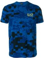 Ea7 Emporio Armani Abstract Print Logo T-shirt - Blue