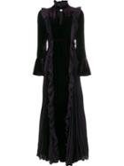 Fendi Ruffle Detail Long Dress, Women's, Size: 42, Pink/purple, Silk