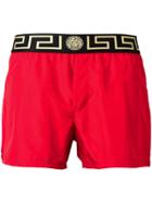 Versace 'greek Key Medusa' Swim Shorts - Red