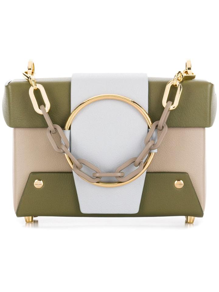 Yuzefi Multicoloured Asher Colour Block Crossbody Bag - Green