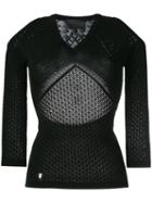Philipp Plein Cut-out Knitted Top, Women's, Size: Medium, Black, Polyester/viscose