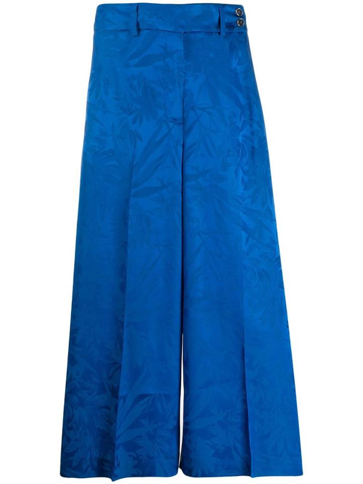 Pt01 Floral Jacquard Culottes - Blue