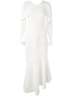 Christian Siriano Cape Layered Gown - White