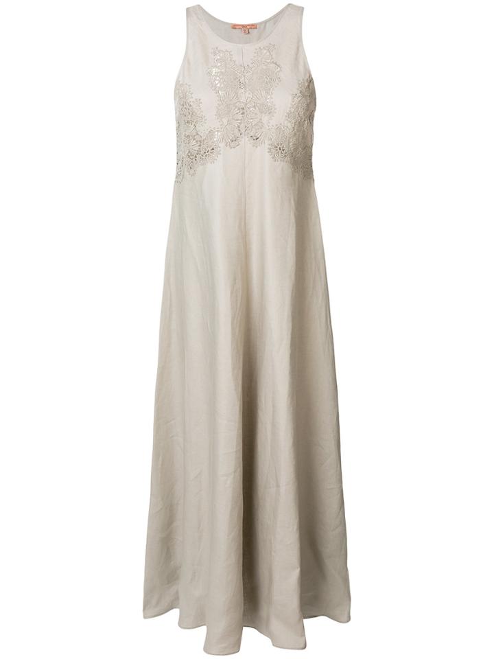 Ermanno Scervino Embroidered Front Dress - Grey