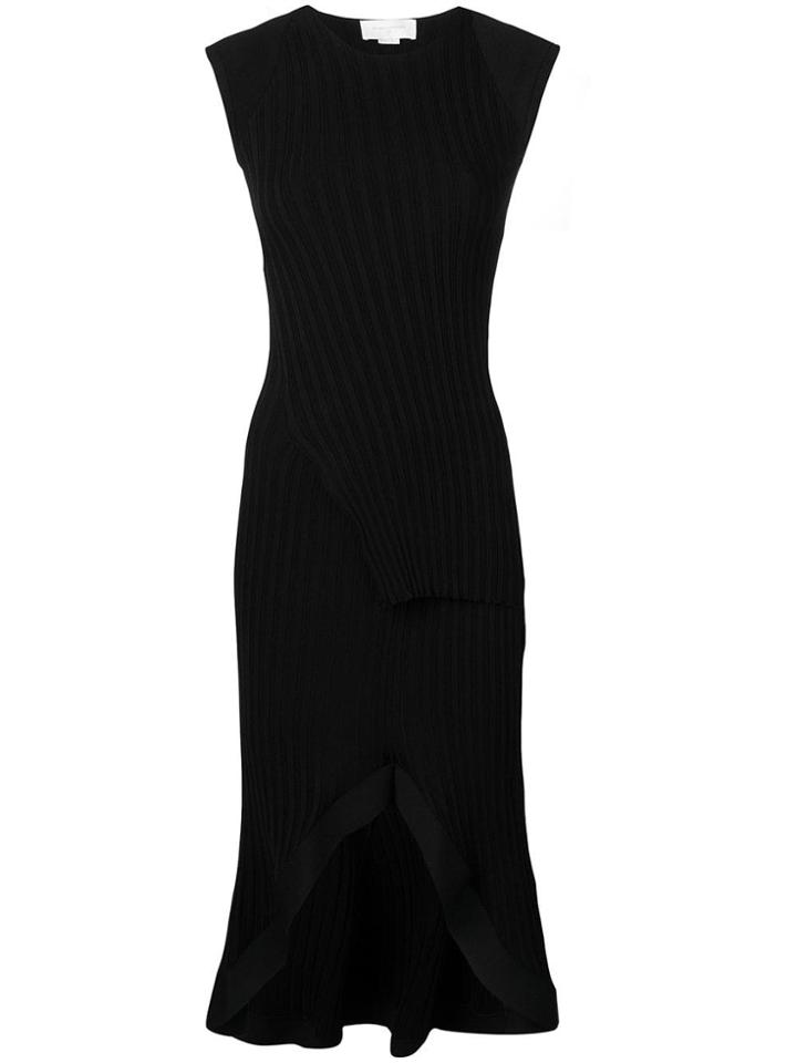 Esteban Cortazar Ribbed Knit Peplum Dress - Black