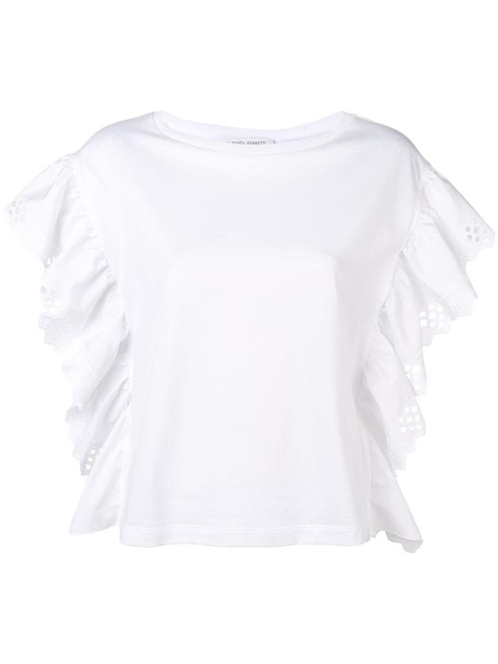 Alberta Ferretti Ruffle Sleeve Blouse - White