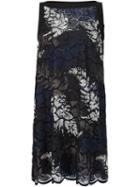 Sacai Fern Print A-line Dress, Women's, Size: 3, Black, Cotton