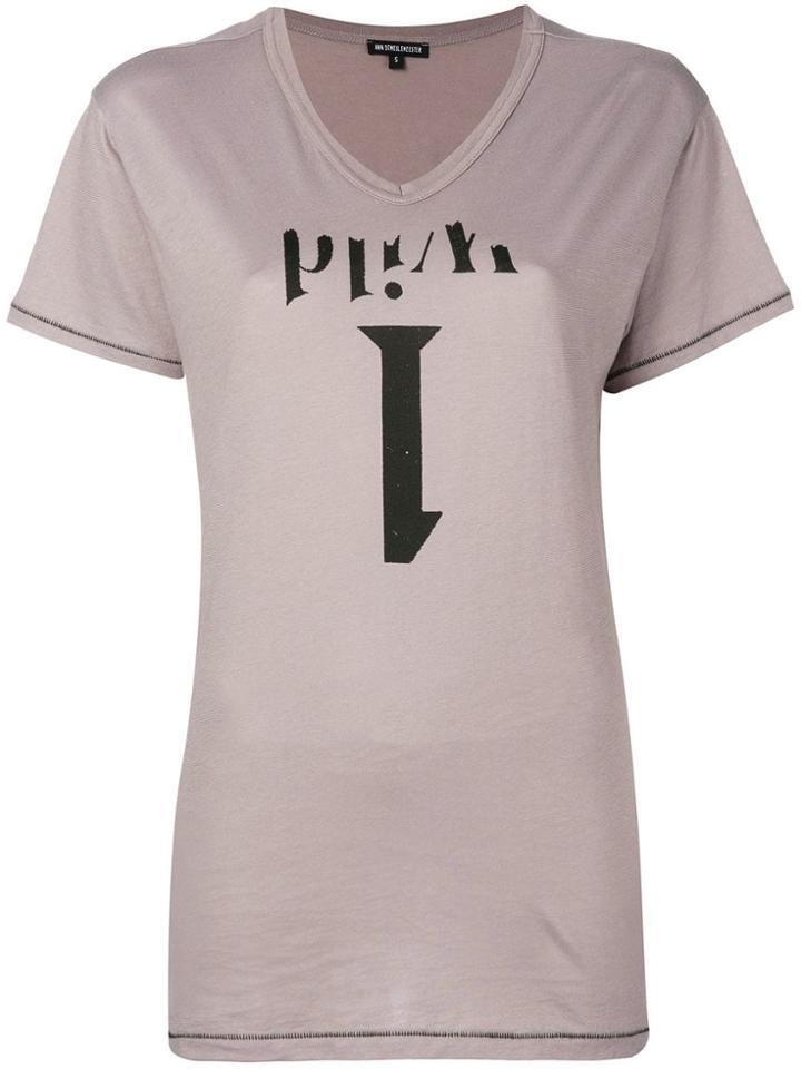 Ann Demeulemeester Printed T-shirt - Grey
