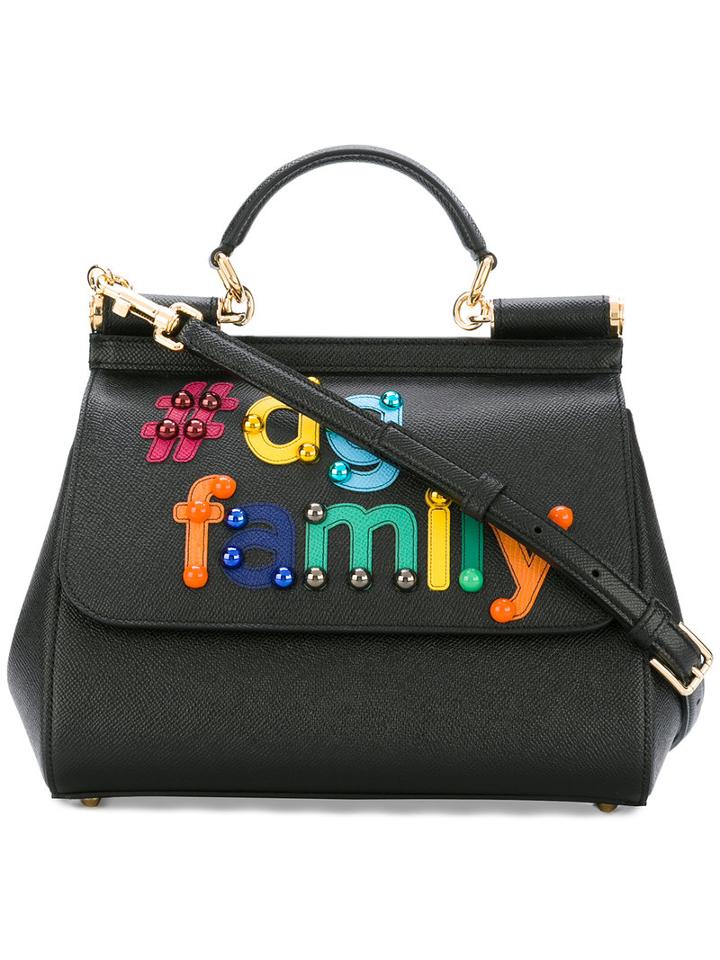 Dolce & Gabbana - #dg Family Patch Sicily Tote - Women - Calf Leather/brass - One Size, Women's, Black, Calf Leather/brass