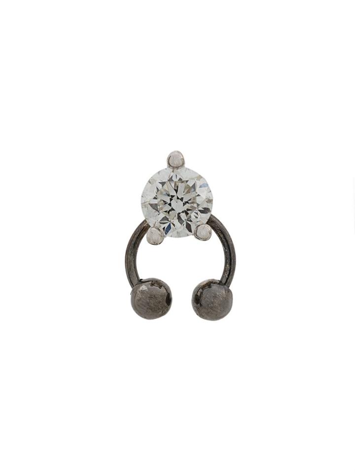 Delfina Delettrez 18kt White Gold Two In One Pierced Diamond Earring -