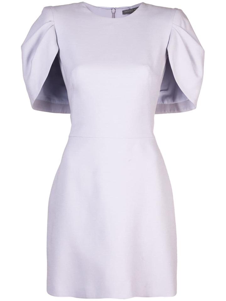 Alexander Mcqueen Shell Cape Sleeve Dress - Purple